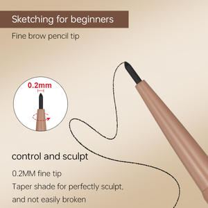 Aangepaste groothandel 2-in-1 dubbelzijdige veganistische wenkbrauwpotlood met hoge pigmentatie, eigen label, sculpturing wenkbrauwgel, waterproof, cosmetica - Product Image 5