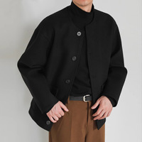 Blouson Bomber Décontracté Coréen Double Face à Boutonnage Simple, Coupe Ample Sans Col, Collection Automne/Hiver 2026