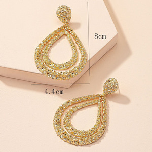 Mode Vintage boucles d'oreilles pour femmes grande déclaration géométrique métal boucles d'oreilles à la mode boucles d'oreilles bijoux accessoires - Product Image 5