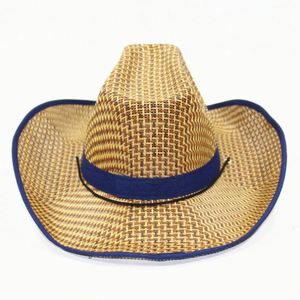 Chapeau de soleil d'été en paille naturelle, grand chapeau de cowboy mexicain de style western - Product Image 5