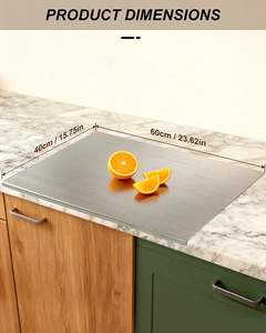 Planche à découper en acier inoxydable épaissie pour pétrir, fournitures de cuisine, taille personnalisable 1mm 1.5mm 2mm - Product Image 4