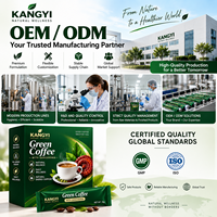 KANGYI Café Vert avec Extrait de Ganoderma, Boisson Instantanée au Café Herbal aux Champignons Reishi pour l'Énergie Quotidienne, 10 Sachets