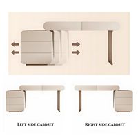 Coiffeuse de luxe moderne en bois blanc avec grand miroir LED rétroéclairé et tabouret sur pied, idéale pour appartement, chambre et salon