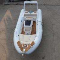 Bateau semi-rigide gonflable à coque en fibre de verre en V profond, modèle Orca Hypalon 600, haute vitesse, certifié CE, le plus vendu, à vendre