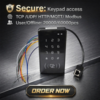 Lector de Tarjetas de Control de Acceso TCP/IP Impermeable IP68, 13.56MHz, RJ45, Teclado, Lector NFC, ABS