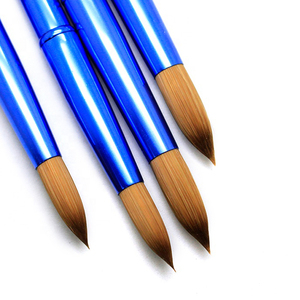 Pinceau à ongles en poils de Kolinsky 100% avec manche bleu, logo personnalisé, pinceau pour nail art acrylique, différentes tailles - Product Image 2