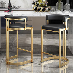 Moderno di lusso in <span class=keywords><strong>metallo</strong></span> oro sedia alta da <span class=keywords><strong>cucina</strong></span> sgabello con pannello in <span class=keywords><strong>legno</strong></span> stile per casa Hotel soggiorno - Product Image 1