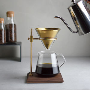 Filtre à café à main multifonction écologique en acier inoxydable 304 usiné sur mesure gravé à double entonnoir réutilisable pour la maison - Product Image 4