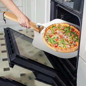 <span class=keywords><strong>Pala</strong></span> de <span class=keywords><strong>Pizza</strong></span> Plegable de 12x14'' con Mango de Madera y Cortador, Accesorios para Horno, para Hornear Pan Casero - Product Image 3