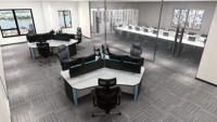 Console de contrôle moderne de bureau multi-personnes avec éclairage LED intégré intelligent de haute qualité Kesino