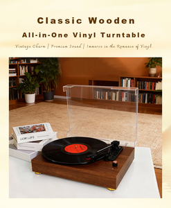 Tourne-disque vinyle rétro tout-en-un avec prise casque pour cadeau - Product Image 6