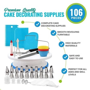 Kit de Decoración de Pasteles Multifuncional de 106 Piezas, Juego de Soporte Giratorio para Pasteles, Tubo de Repostería, Herramienta para Fondant, Suministros de Repostería para Cocina - Product Image 3
