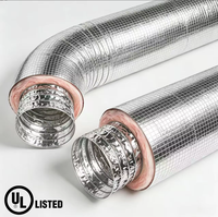 Tuyau flexible en aluminium isolé certifié UL, 4 pouces, pour ventilation HVAC, réduction du bruit, économie d'énergie, utilisation domestique et hospitalière