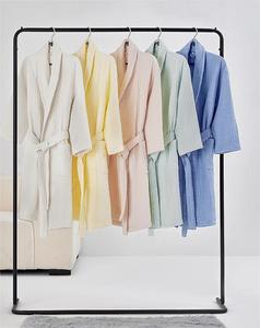 Peignoir en coton gaufré 100% Hongya, nouvelle arrivée - Peignoir unisexe <span class=keywords><strong>pour</strong></span> couples, vêtements de détente <span class=keywords><strong>pour</strong></span> hôtel et maison, toutes saisons - Product Image 1