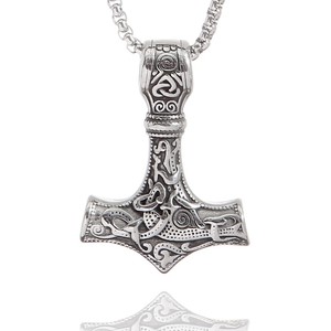 yunnique Viking Thor's Hammer Pendant Stainless Steel <b>Necklace</b> Unisex Gift Jewelry Geometric Design JD215 - Product Image 3