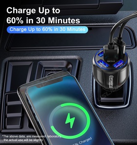 Adaptador de carga rápida QC3.0 <span class=keywords><strong>para</strong></span> coche, cargador de teléfono inteligente con luz, 5 puertos USB, 15A - Product Image 3