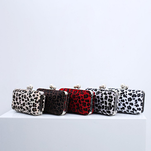 Womens Leopard Dinner Purse Wedding <strong>Bridal</strong> Party <strong>Bag</strong> Messenger PU Leather Evening <strong>Clutch</strong> <strong>Bags</strong> - Product Image 6