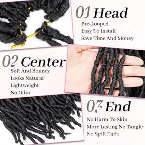Diadema de Ganchillo con 21 Puntas Trenzadas Sintéticas para Rizar el Cabello. Accesorio para el Cabello de Ganchillo Adecuado para Mujeres. 1B # - Product Image 4
