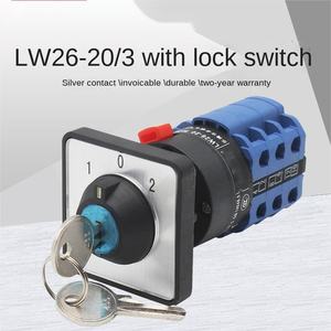 Circuito de control selector combinado Instalación de un solo orificio de 3 posiciones con llave 20A 380V Interruptor de leva giratorio de avance inverso - Product Image 3