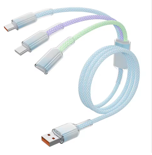 3 in 1 240W Fast Charge USB Type-C to Type-C Cable for Mobile Phones (iPhone for for Redmi ) Pure Copper Conductor