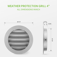 Couvercle de grille d'aération rond en métal persienne ronde avec diffuseur rond volant persienne pour climatiseur