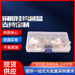 Cenfeng – Lot de 120 crochets en cuivre sans trace pour clous, crochets métalliques pour tableaux, accessoires de quincaillerie pour cuisine et salle de bain, boîte en PP - Product Image 5