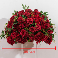 KE-FB001 Vente en gros de boules de fleurs artificielles rouges, centre de table pour mariage, centre de table en fleurs de soie pour la décoration de mariage