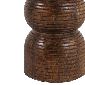 Porte-bougie empilable côtelé en bois de manguier 12 pouces pour la décoration intérieure, salon, chambre, cuisine, coiffeuse - Product Image 5