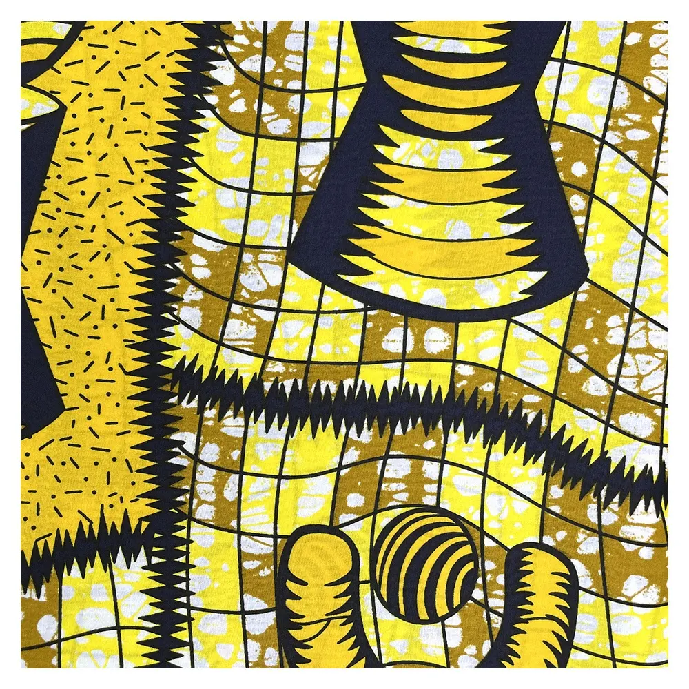 Usine en gros 100% polyester séquence ankara tissu africain cire impression