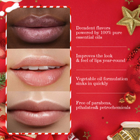 MOOYAM Bálsamo Labial Hidratante Rojo Diseño de Navidad Sabores de Uva de Fresa Nutritivo Labio Seco Nutritivo para Piel Múltiple
