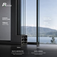 Ventana Corredera de Aluminio de Lujo con Marco Delgado y Bisagras Ocultas para Proyectos Arquitectónicos Modernos de Villas y Hoteles