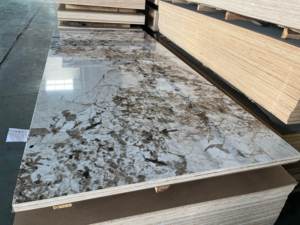 Kayu Lapis Laminasi Melamin Efek Marmer 18mm E0 |   Kayu Lapis Interior Grade Gloss & Matte untuk Penggunaan Furnitur - Product Image 5