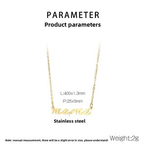 Collar <span class=keywords><strong>de</strong></span> cadena <span class=keywords><strong>de</strong></span> clavícula DIY chapado en <span class=keywords><strong>oro</strong></span> <span class=keywords><strong>de</strong></span> 18 quilates, moda <span class=keywords><strong>de</strong></span> acero inoxidable, letra inglesa, aniversario del Día <span class=keywords><strong>DE</strong></span> LA MADRE 'Mama' - Product Image 6