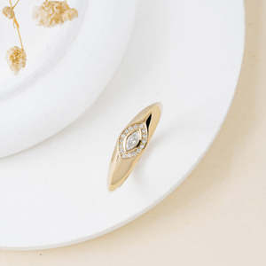 خاتم العين الشريرة للنساء، مطلي بالذهب على النحاس - Product Image 5