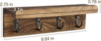 Porte-clés mural rustique en bois, étagère à crochets pour clés, organisateur de courrier et de lettres pour entrée, support de rangement de style ferme pour la maison