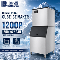 Machine à glaçons commerciale pour cuisines centralisées avec production de glaçons en cubes, personnalisation OEM et ODM et alarme de panne