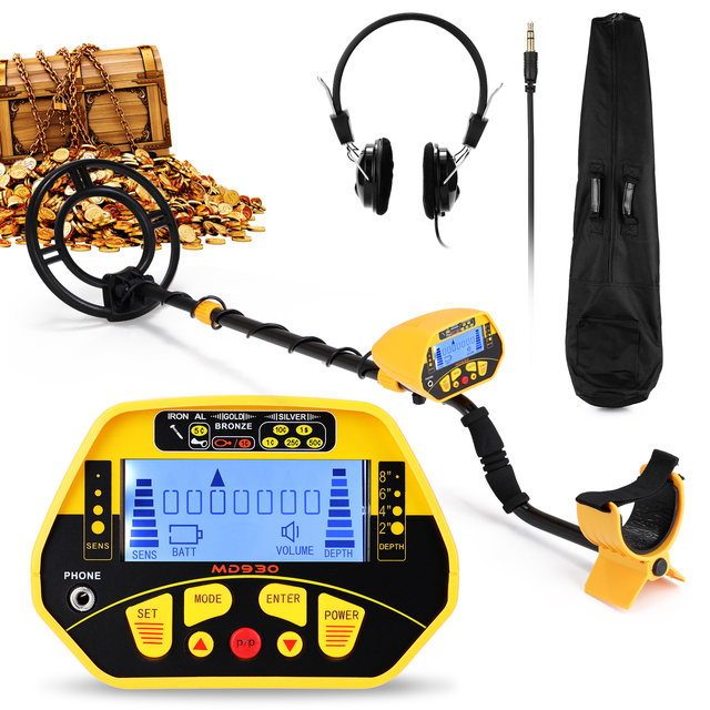 New MD930 Waterproof Portable Metal Detector, High-sensitivity Underground Treasure Metal Detector with LCD