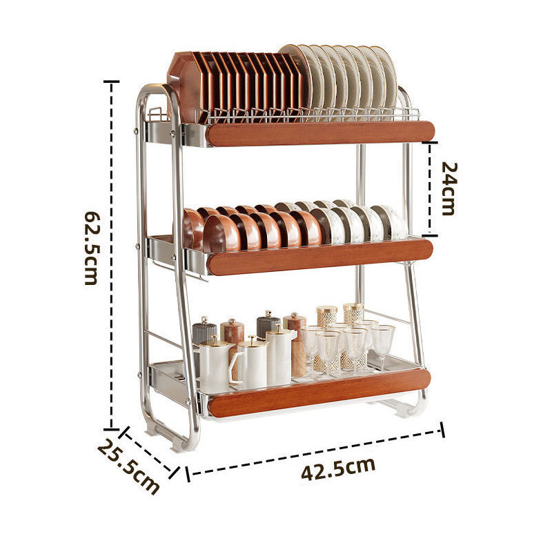 Silver White. + Brown - 3 Layers Main Rack