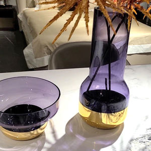 हाई-एंड बैंगनी बड़े मुंह वाले कांच के vases के लिए स्पष्ट सिलेंडर फर्श vases 40 बड़े सेंटरपीस लंबे vases - Product Image 6
