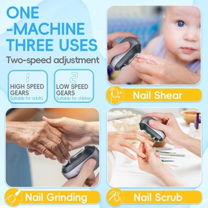 New 3-in-1 Electric Kids Nail Clipper with Night <b>Light</b> <b>USB</b> <b>Rechargeable</b> Smart Baby Nail Shiner Cutter - Product Image 3