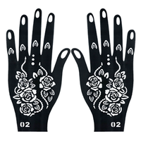 Pochoirs de tatouage temporaire au henné de haute qualité pour le corps, autocollants de doigts pour peinture artistique DIY, imperméables, non toxiques, de luxe, directement de l'usine
