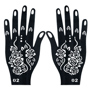 Pochoirs de tatouage temporaire au henné de haute qualité pour le corps, autocollants de doigts pour peinture artistique DIY, imperméables, non toxiques, de luxe, directement de l'usine - Product Image 4
