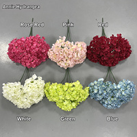 Fleurs artificielles en gros, boules d'hortensias Annie en soie synthétique, multicolores (rose, bleu, vert) pour mariage, fête et décoration intérieure