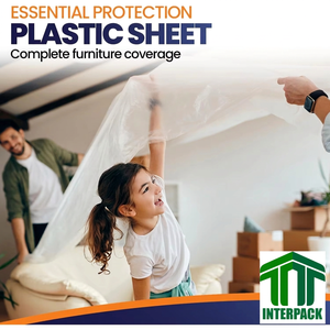 <b>Large</b> <b>Plastic</b> Drop Cloth 12x9ft 6 <b>Sheets</b> Paint Protection Furniture Cover Waterproof Dust Resistant - Product Image 3