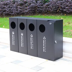 आउटडोर 4 डिब्बे अपशिष्ट डिब्बे 3 वर्गीकृत papeleras कचरा कर सकते हैं