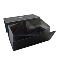 Boîte noire mate en carton Emballage simple pour bijoux cadeau Boîte cadeau pliante en papier à rabat magnétique