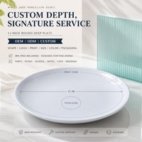 Assiette de service en mélamine blanche à large bord, résistante aux chutes, pour hôtels et buffets, vente en gros d'usine OEM ODM
