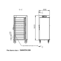 Chariot chauffe-plats commercial industriel en acier inoxydable 200L, 11 plateaux, armoire de maintien au chaud pour banquets, équipement de maintien au chaud des aliments