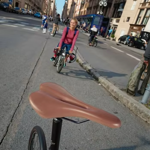 Sillín grande y suave para <span class=keywords><strong>hombre</strong></span>, almohadilla de asiento de <span class=keywords><strong>bicicleta</strong></span> Retro, Material de carcasa de <span class=keywords><strong>Gel</strong></span> de cuero PU duradero, asiento de <span class=keywords><strong>bicicleta</strong></span> de montaña de carretera FMFXTR cómodo - Product Image 2