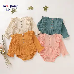 Hao Baju Monyet Bayi Perempuan, Pakaian Katun Segitiga Warna Polos Gaya Panas Korea Grosir Baju Monyet Rumbai Lucu